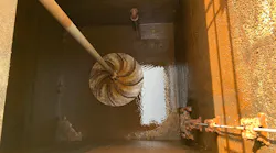 Almost no settling or build-up in the flocculation basins was found after the first year of operation of the flocculator.