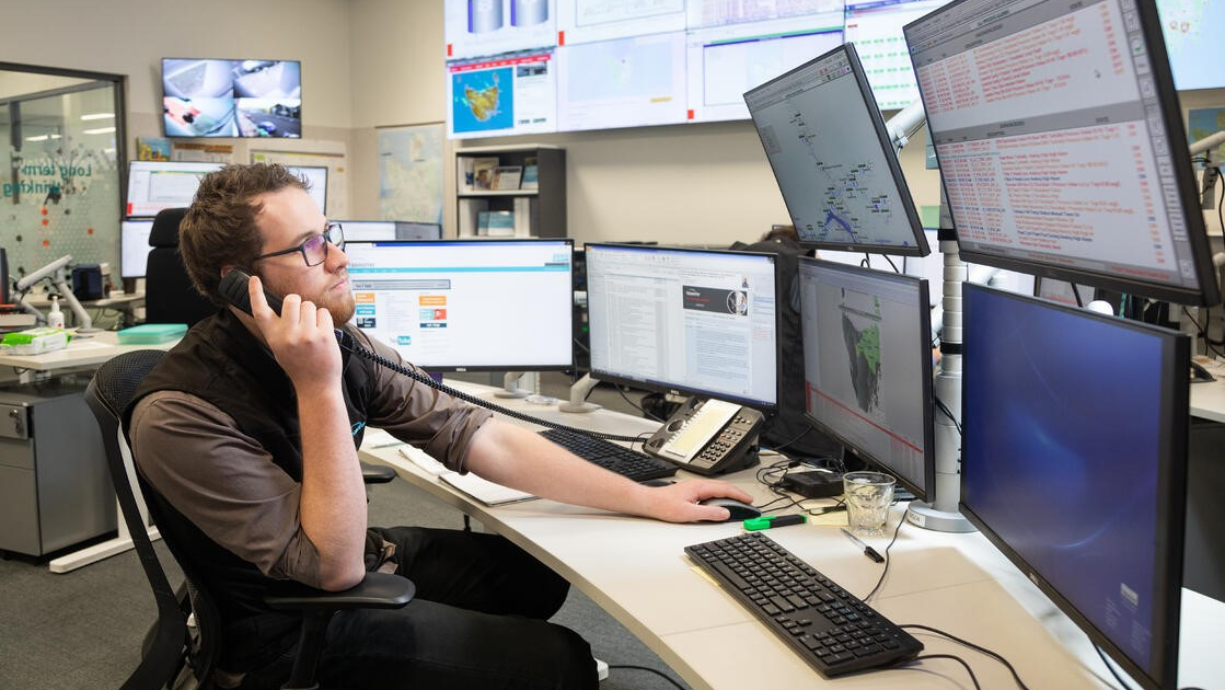 OC SCADA Operator Joshua Brown in TasWater&rsquo;s Operations Centre in Devonport, Tasmania.