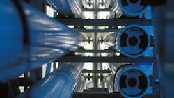 Membranes used in the treatment process for water being recycled and then reused. Membranes used in the treatment process for water being recycled and then reused.