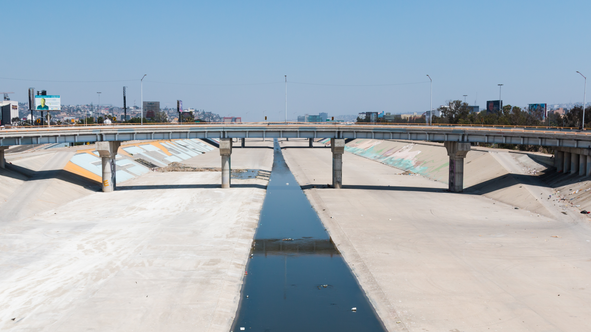 A Tijuana River canal in Mexico.