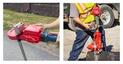 In the field, the Bevel Boss® cordless pipe beveler is a fast, safe way to bevel on-the-go on pipe diameters from 2” up through 24” and higher — and a cordless power drive (CPDWW) is offered specifically for tapping and drilling jobs. In the field, the Bevel Boss® cordless pipe beveler is a fast, safe way to bevel on-the-go on pipe diameters from 2” up through 24” and higher — and a cordless power drive (CPDWW) is offered specifically for tapping and drilling jobs.