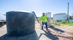Water is delivered to fill a 1500 gallon potable water tank at a property in Glenn County, where wells have run dry. Water is delivered to fill a 1500 gallon potable water tank at a property in Glenn County, where wells have run dry.