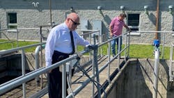 USDA Rural Development Pennsylvania State Director Bob Morgan visits a wastewater treatment plant in southwest Pennsylvania in the summer of 2022.