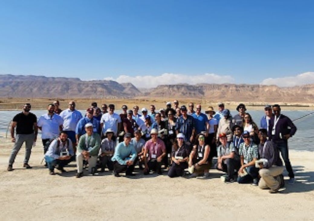 Delegation members near the dead sea.