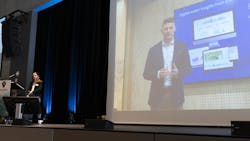 Magne Eide, chief commercial officer of InfoTiles, accepts the award for the company. Magne Eide, chief commercial officer of InfoTiles, accepts the award for the company.