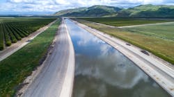 Drone view of the California Aqueduct.