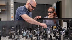 Researchers Dugan Hayes and Cali Antolini used a technique involving laser pulses fire at invtervols on the order of quadrillions of a second. Researchers Dugan Hayes and Cali Antolini used a technique involving laser pulses fire at invtervols on the order of quadrillions of a second.