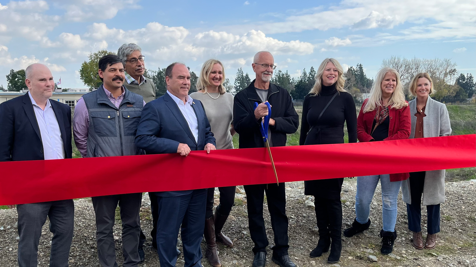 From left: Matt Hacker, Metropolitan Water District of Southern California; Marco Tule, Inland Empire Utilities Agency Board President; Gil Aldaco, Chino Basin Water Conservation District Board Treasurer; Curt Hagman, San Bernardino County Supervisor; Elizabeth Skrzat, CBWCD General Manager; Mark Ligtenberg, CBWCD Board President; Kati Parker, CBWCD Board Vice President; Teri Layton, CBWCD Board member; Amanda Coker, CBWCD Board member.