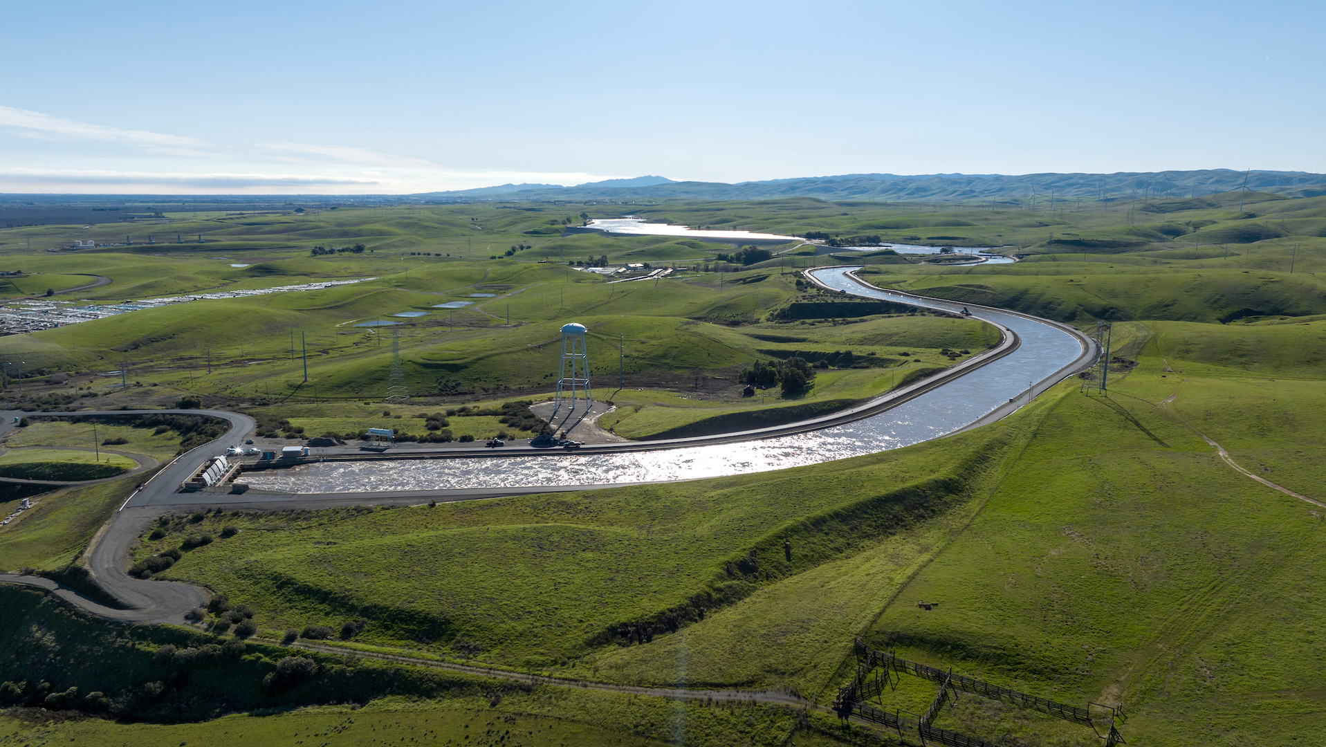 Water pumped from the Harvey O. Banks Delta Pumping Plant into the California Aqueduct at 9,790 cubic feet per second after January storms.