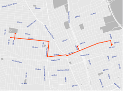 The project extends more than 3.5 miles on 33rd, 37th and 38th Avenues in Bayside, Auburndale and Flushing. The project extends more than 3.5 miles on 33rd, 37th and 38th Avenues in Bayside, Auburndale and Flushing.