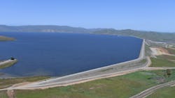The San Luis Reservoir as of April 14, 2023. The San Luis Reservoir as of April 14, 2023.