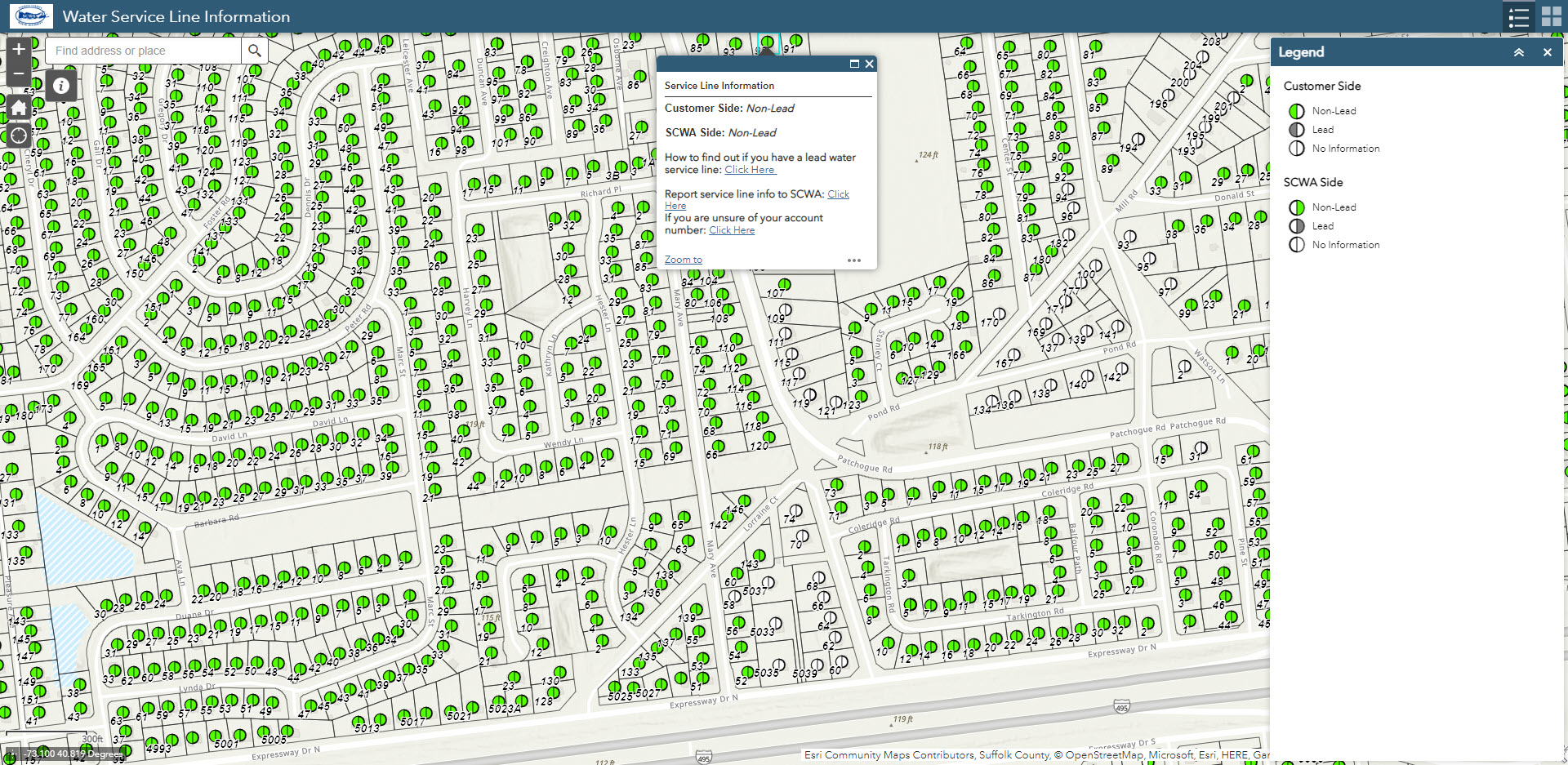 The SCWA customers&rsquo; view of the LCRR inventory.