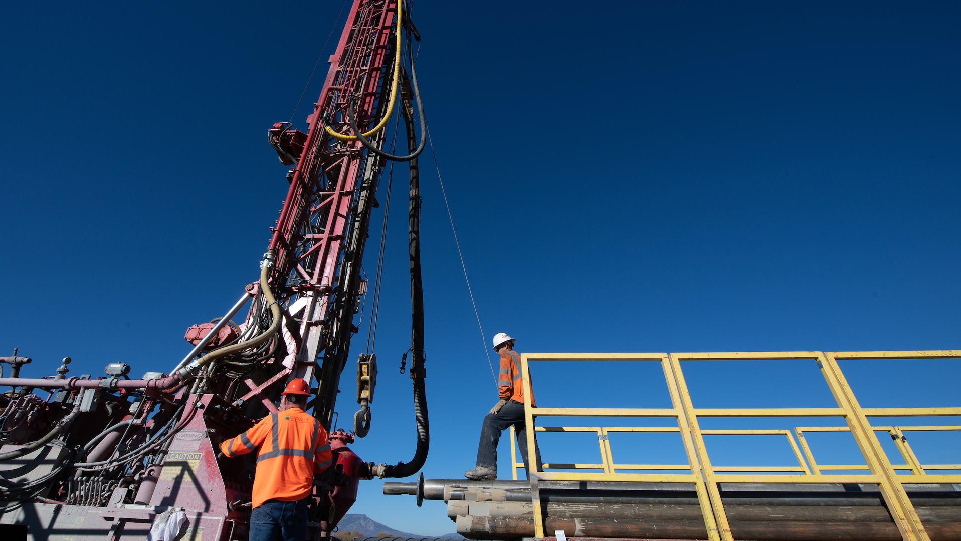 A drilling rig continues work on a monitoring well as part of the Sustainable Groundwater Management Act on October 21, 2019.
