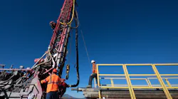 A drilling rig continues work on a monitoring well as part of the Sustainable Groundwater Management Act on October 21, 2019.