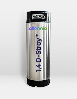 The solution is delivered onsite via a portable, 18-liter, stainless steel dispersion vessel.