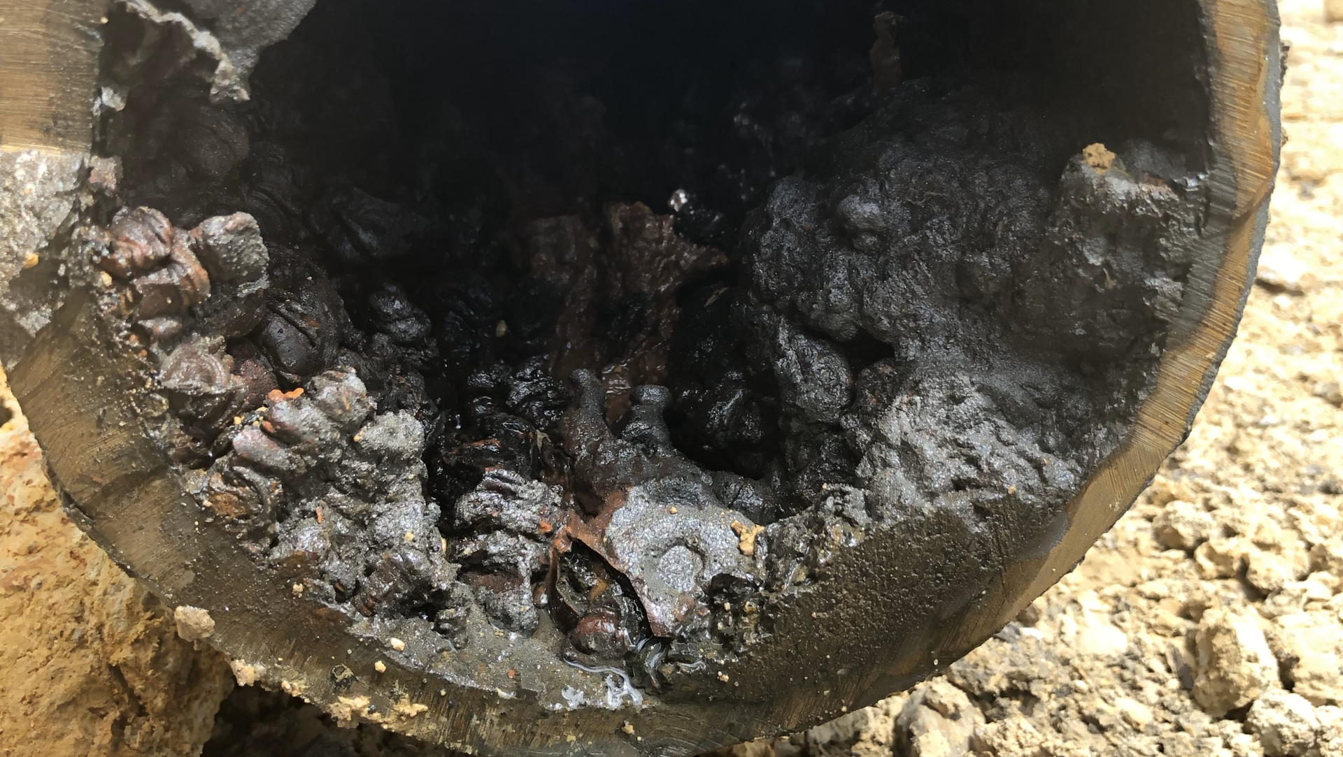 The reality of pipe excavation.