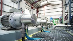 A high-pressure pump in action. A high-pressure pump in action.