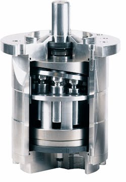 A cut-away of a high-pressure pump. A cut-away of a high-pressure pump.