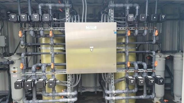 An Envirogen Dual MinX regenerable ion exchange system for nitrate groundwater treatment.