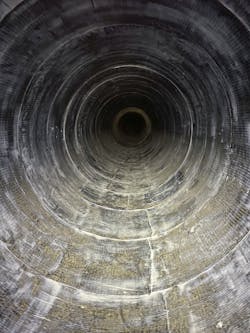 A segment of the North 60 Line repaired by carbon fiber reinforced polymer. A segment of the North 60 Line repaired by carbon fiber reinforced polymer.