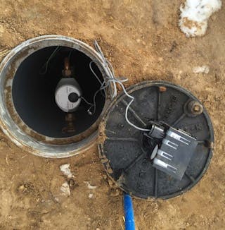 This is what a smart water meter installation may look like. Pictured here is the iPERL water meter.