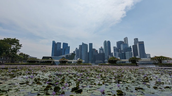 A view of the skyline in Singapore, a city in which much attention has been paid to every drop of water used and every watt spent to make the city as sustainable as it can be.