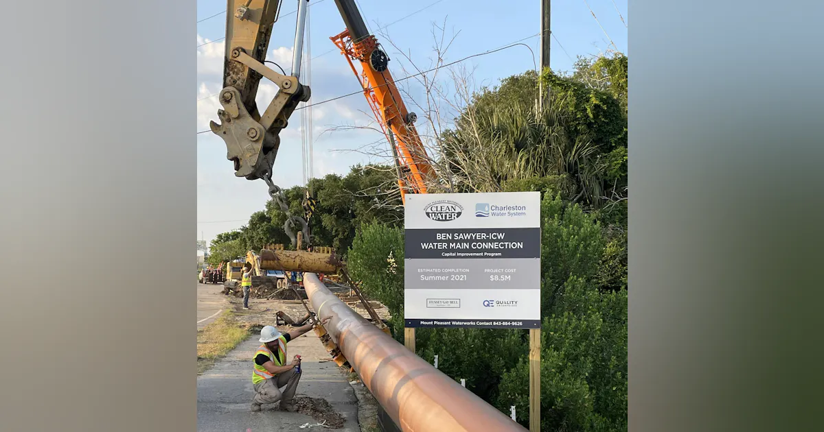 Water Main Laying Process New water main installation under wetland | WaterWorld