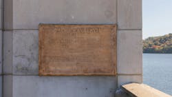 Spavinaw Dam plaque. Spavinaw Dam plaque.