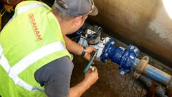 Installing pressure logger. Installing pressure logger.