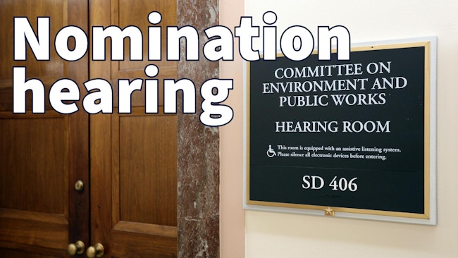 Washington, DC, USA - July 18, 2017: A sign at the entrance to a Senate Environment and Public Works Committee hearing room. The United States Senate is the upper chamber of the United States Congress.