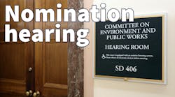 Washington, DC, USA - July 18, 2017: A sign at the entrance to a Senate Environment and Public Works Committee hearing room. The United States Senate is the upper chamber of the United States Congress. Washington, DC, USA - July 18, 2017: A sign at the entrance to a Senate Environment and Public Works Committee hearing room. The United States Senate is the upper chamber of the United States Congress.
