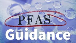 Water drops with circled PFAS text -- Forever chemical water contamination concept. Water drops with circled PFAS text -- Forever chemical water contamination concept.