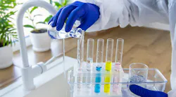 Tap water samples for analysis.