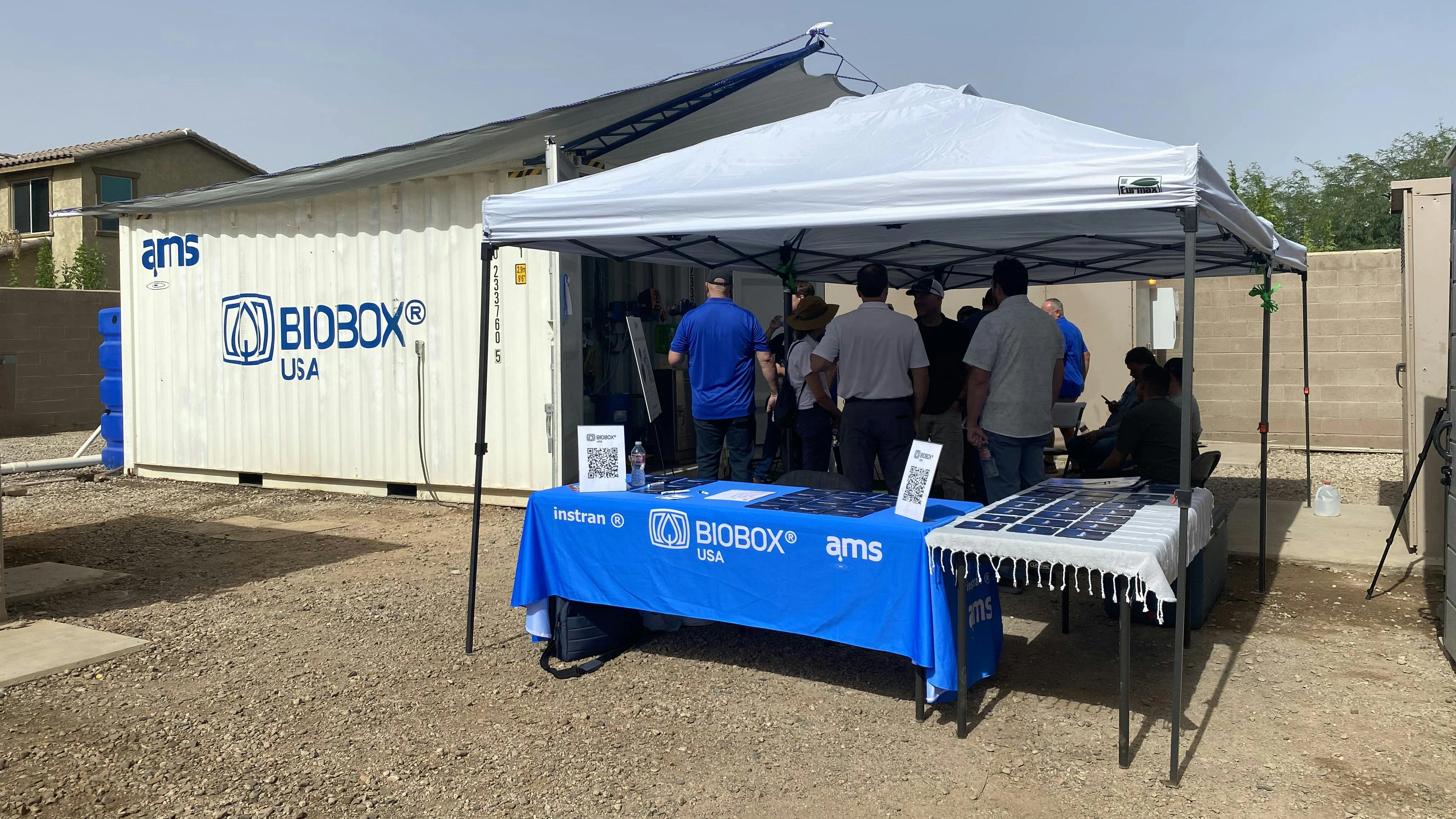 Figure 4: Open house event in June 2024 provided participants with an inside look at the live demonstration of the BIOBOX biological denitrification system at the Town of Gilbert.