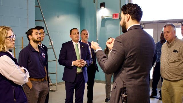 EPA Region 2 Administrator Michael Martucci on tour at the Carl J. Olsen Water Treatment Plan