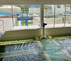 Figure 7: Each basin took about three weeks to return to service, including surface prep, equipment installation, filtration media setup and thorough holiday testing for coating flaws. Figure 7: Each basin took about three weeks to return to service, including surface prep, equipment installation, filtration media setup and thorough holiday testing for coating flaws.