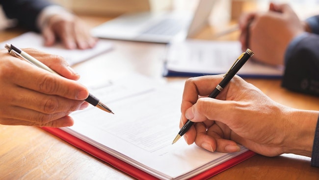 Business contract and meeting and greeting concept.