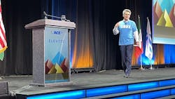 AWWA CEO David LaFrance delivers a speech during the opening session of ACE25. AWWA CEO David LaFrance delivers a speech during the opening session of ACE25.