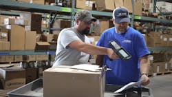 An LB Water employee uses a handheld RF computer for faster order fulfillment. After deploying their new WMS, LB Water’s Stoneboro warehouse saw significant efficiency gains. An LB Water employee uses a handheld RF computer for faster order fulfillment. After deploying their new WMS, LB Water’s Stoneboro warehouse saw significant efficiency gains.