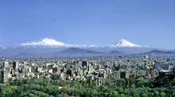 Aerial view of Mexico City on a clear day without contamination