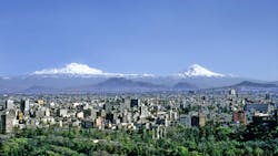 Aerial view of Mexico City on a clear day without contamination Aerial view of Mexico City on a clear day without contamination