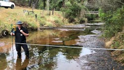 Waipapa River flow gauging with Flowtracker. Waipapa River flow gauging with Flowtracker.
