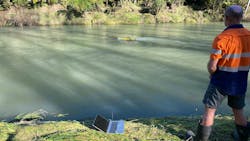 Tauranga River flow gauging with q boat. Tauranga River flow gauging with q boat.