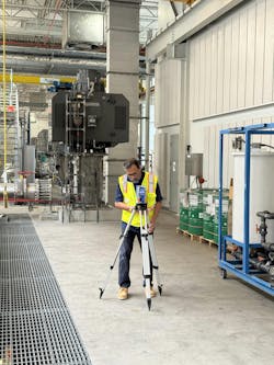 Setting up 3D Point Scan Camera at a Treatment Facility (Photo credit: Brown and Caldwell). Setting up 3D Point Scan Camera at a Treatment Facility (Photo credit: Brown and Caldwell).