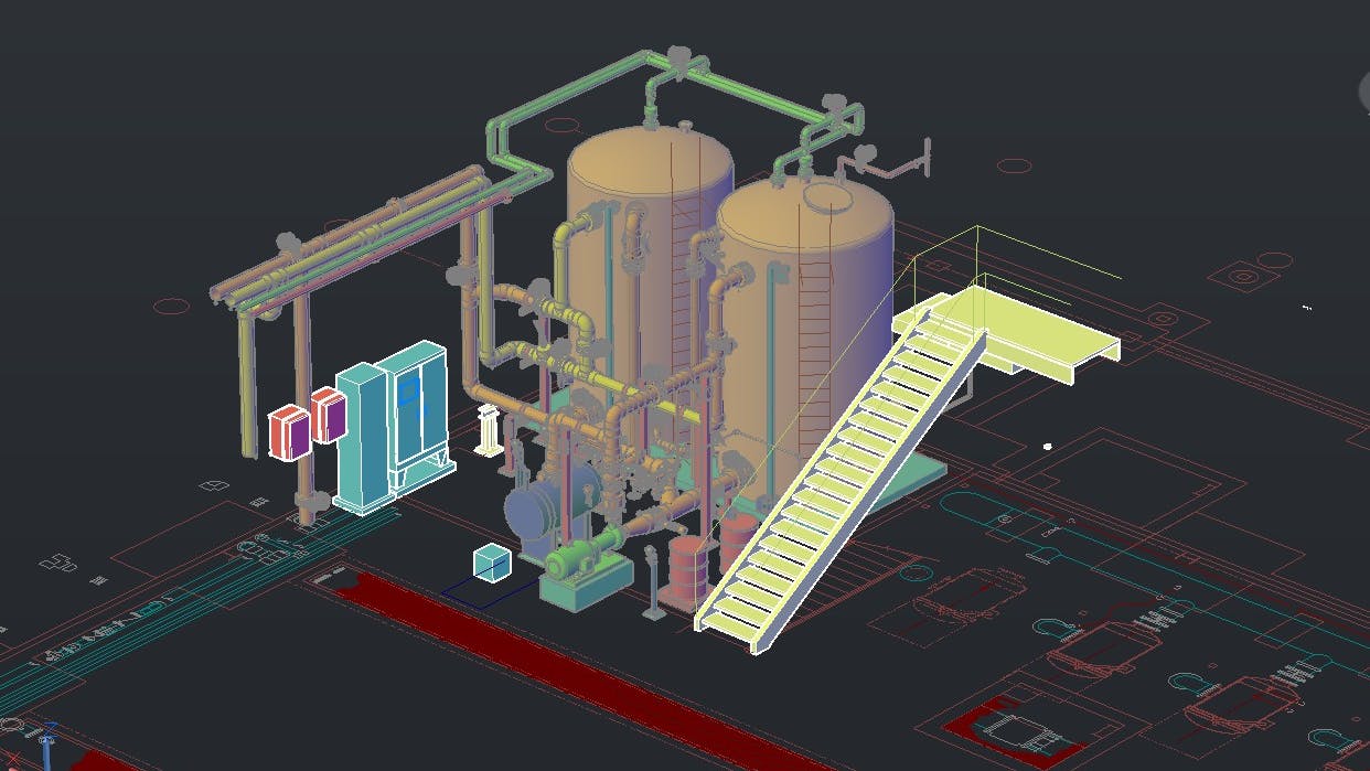 CAD Model Developed from Area 3D Point Scan (Photo credit: Brown and Caldwell).