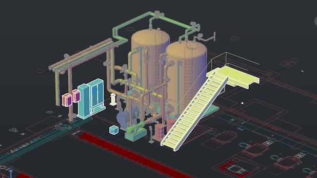 CAD Model Developed from Area 3D Point Scan (Photo credit: Brown and Caldwell).