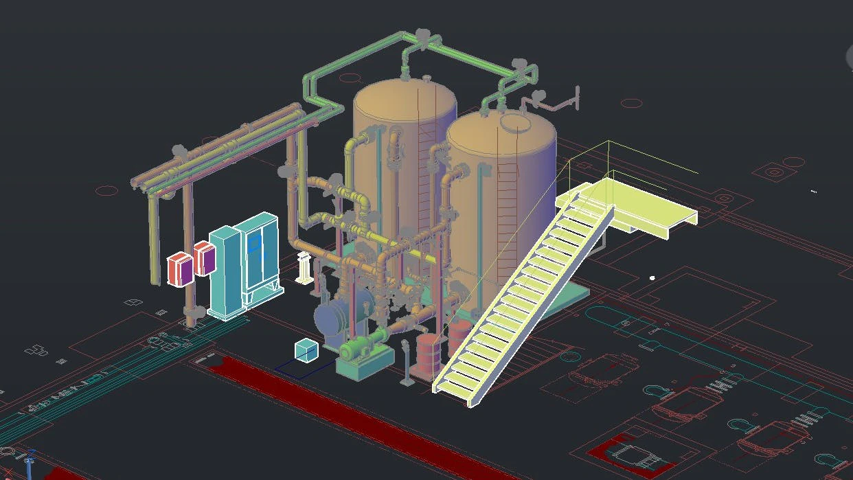 CAD Model Developed from Area 3D Point Scan (Photo credit: Brown and Caldwell).
