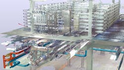 Base 3D Point Scan Combined with New Piping (Photo credit: Brown and Caldwell). Base 3D Point Scan Combined with New Piping (Photo credit: Brown and Caldwell).