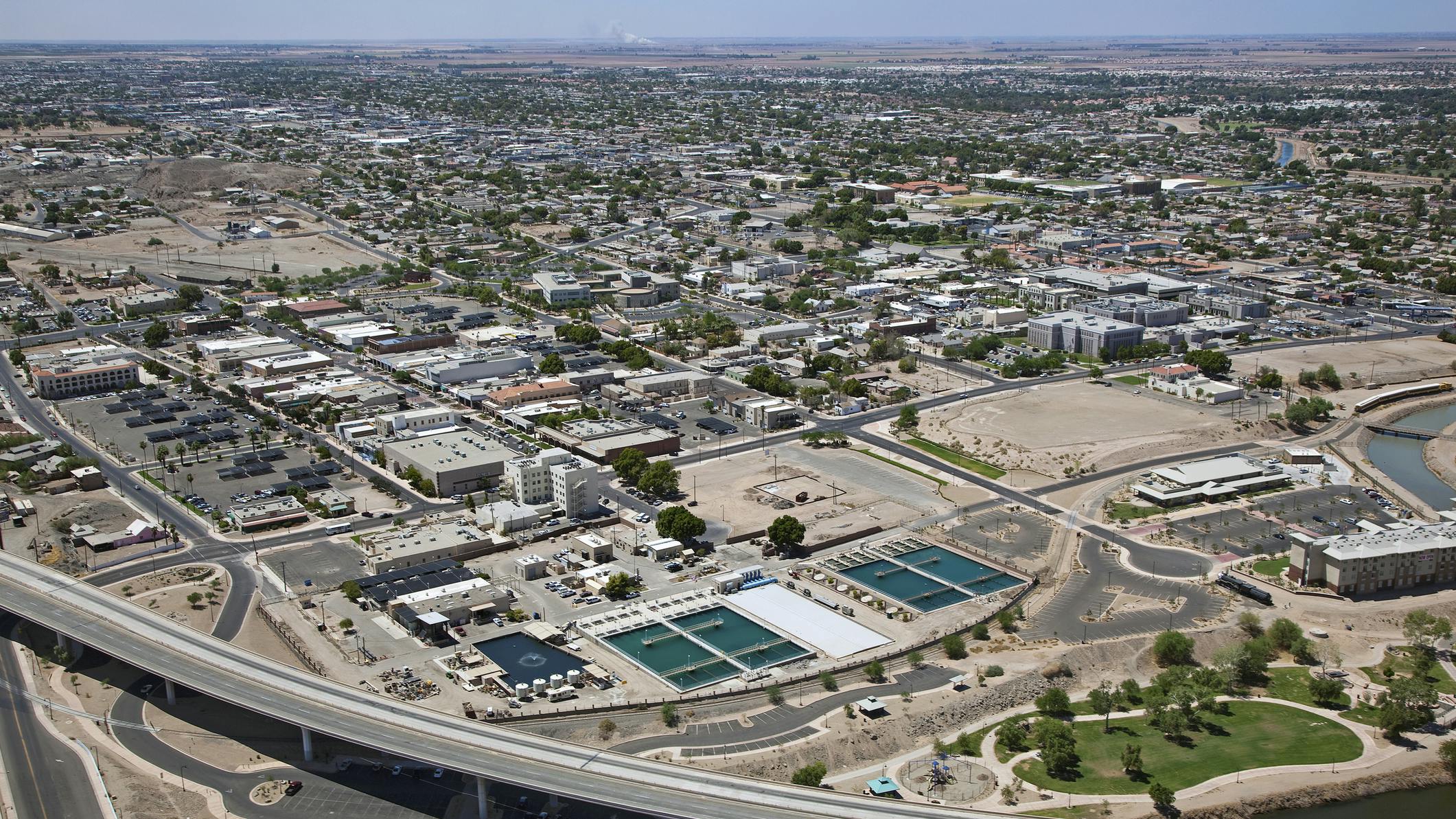 Aerial view of downtown Yuma, Arizona