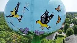 Figure 5: Carefully selected hues of Acrolon Ultra from Sherwin-Williams provided true-to-life representations of American Goldfinches, monarch butterflies and other flora and fauna (Photo credit: Courtesy of Paul Britt, New Jersey Water Association). Figure 5: Carefully selected hues of Acrolon Ultra from Sherwin-Williams provided true-to-life representations of American Goldfinches, monarch butterflies and other flora and fauna (Photo credit: Courtesy of Paul Britt, New Jersey Water Association).